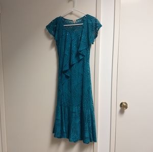 Teal lace dress